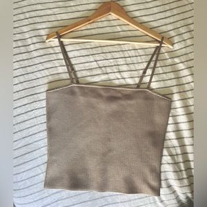 Aritzia Babaton Sculpt Knit Cami Tank Size XL Taupe
